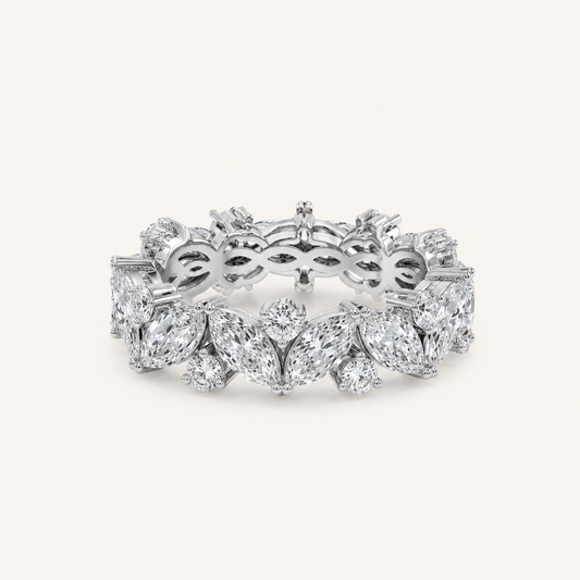 3CT Marquise Cut Lab Grown Diamond Eternity Band Ring