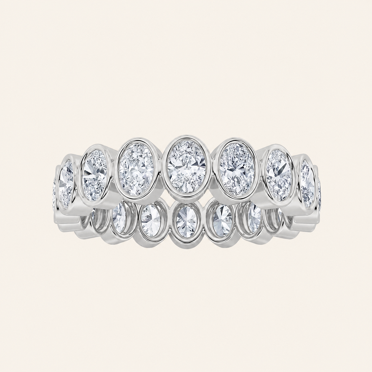 2.75CT Oval Cut Lab Grown Diamond Eternity Band Ring