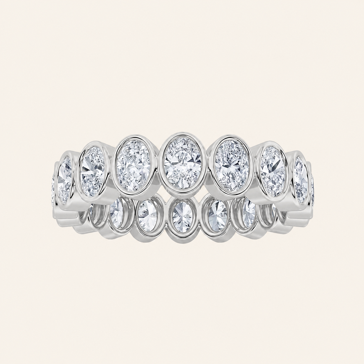 2.75CT Oval Cut Lab Grown Diamond Eternity Band Ring