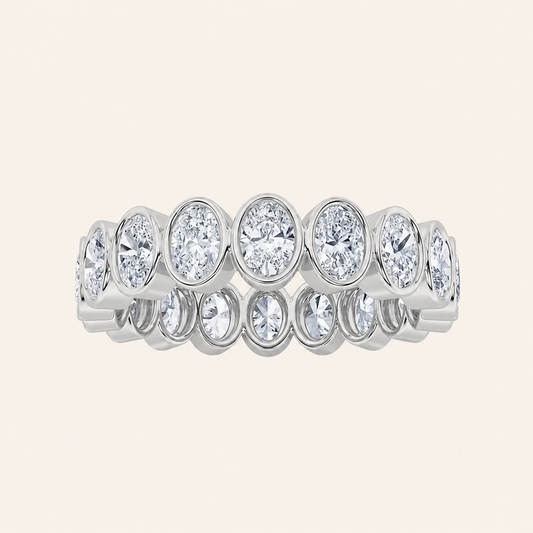 2.75CT Oval Cut Lab Grown Diamond Eternity Band Ring
