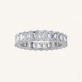 3.50 CT Emerald Cut Lab Grown Diamond Split Prong Eternity Ring