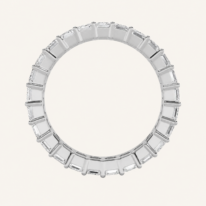 3.35CT Emerald Cut Lab Grown Diamond Eternity Band Ring