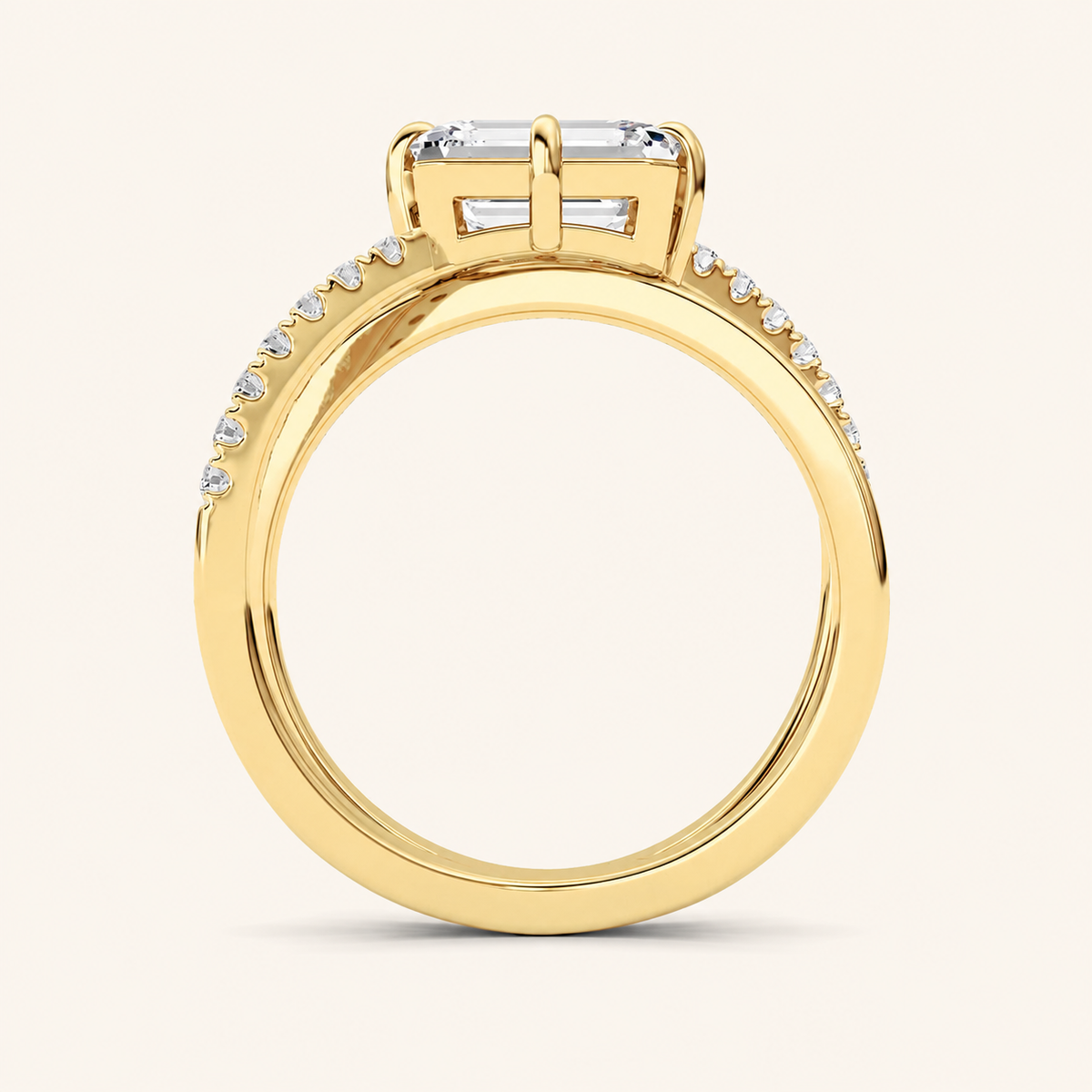 2CT Emerald Cut Lab Grown Diamond Solitaire Ring