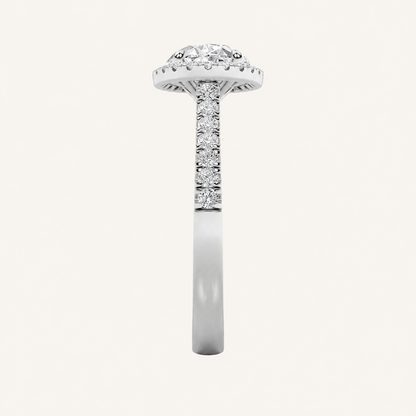 2CT Oval Cut Lab Grown Diamond Halo Ring