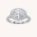 2CT Oval Cut Lab Grown Diamond Halo Ring