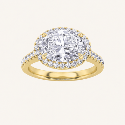 2CT Oval Cut Lab Grown Diamond Halo Ring