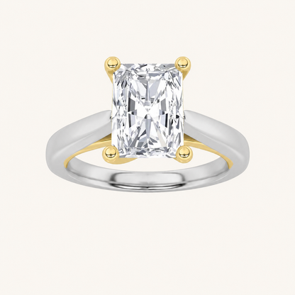 1CT Radiant Cut Lab Grown Diamond Engagement Ring