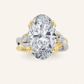 6.25CT Oval Cut Lab Grown Diamond Bold Three Stone Engagement Ring