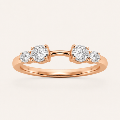 0.75CT Round Cut Lab Grown Diamond Band