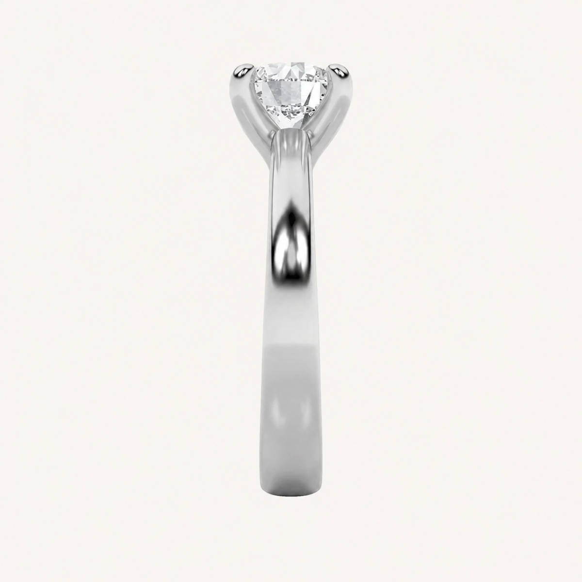 0.75CT Round Cut Lab Grown Diamond Classic Solitaire Engagement Ring