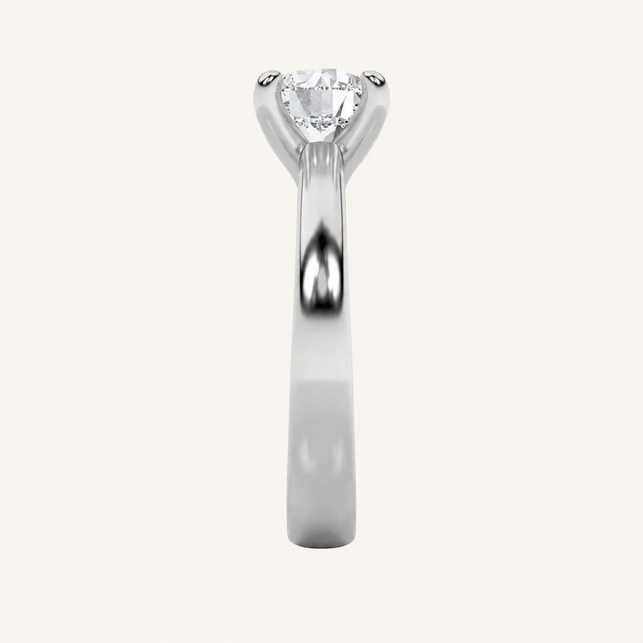 1CT Round Cut Lab Grown Diamond Classic Solitaire Engagement Ring