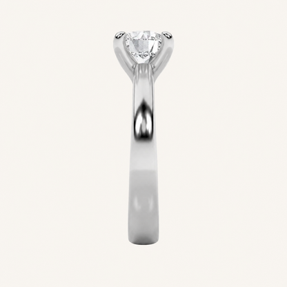 1CT Round Cut Lab Grown Diamond Classic Solitaire Engagement Ring