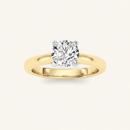 0.75CT Round Cut Lab Grown Diamond Classic Solitaire Engagement Ring