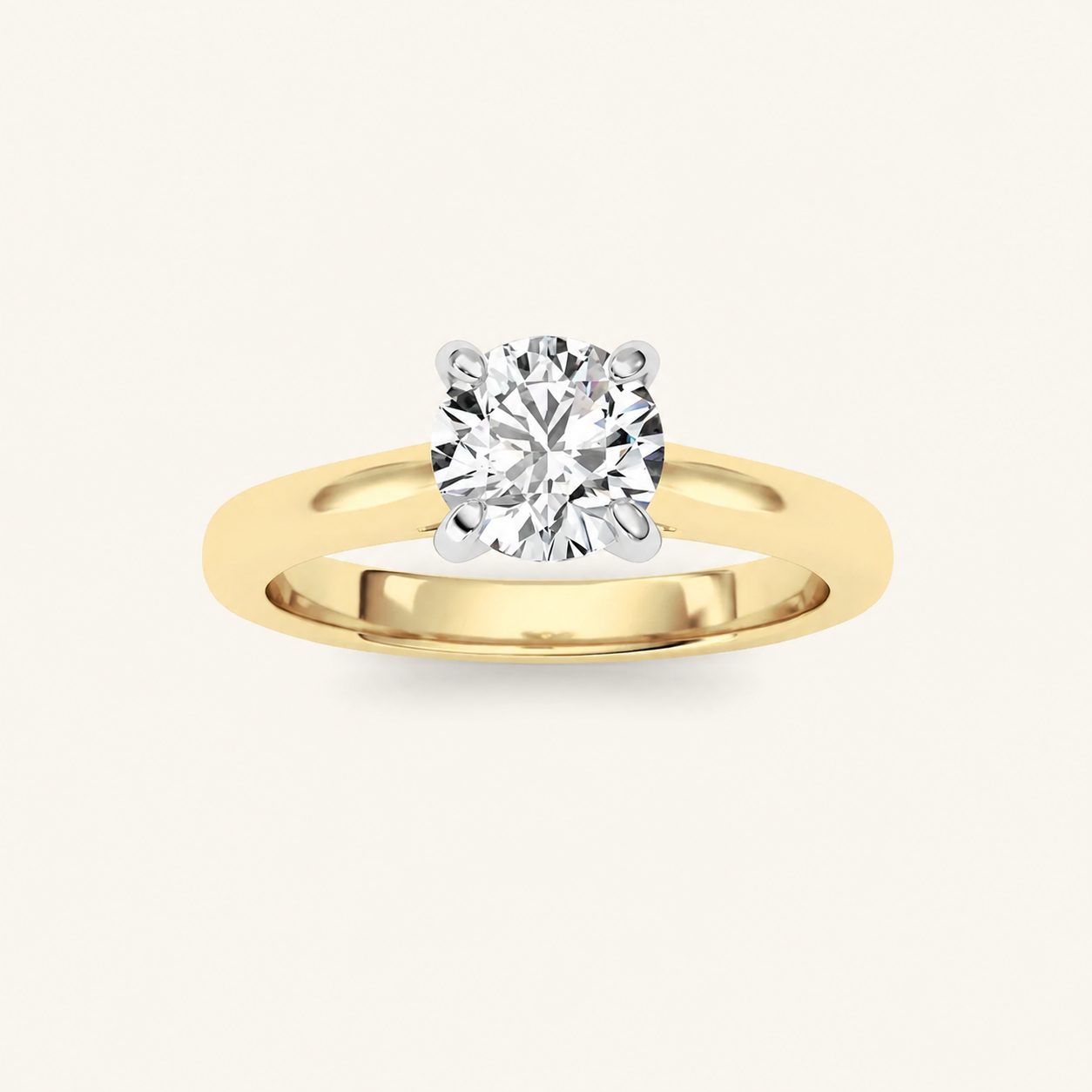 2CT Round Cut Lab Grown Diamond Accented Engagement Ring