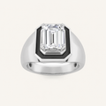 3CT Emerald Cut Lab Grown Diamond Men's Ring