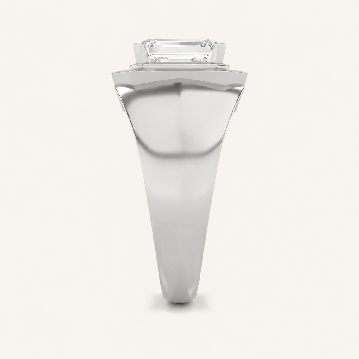 3CT Emerald Cut Lab Grown Diamond Men's Ring
