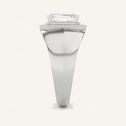 3CT Emerald Cut Lab Grown Diamond Men's Ring