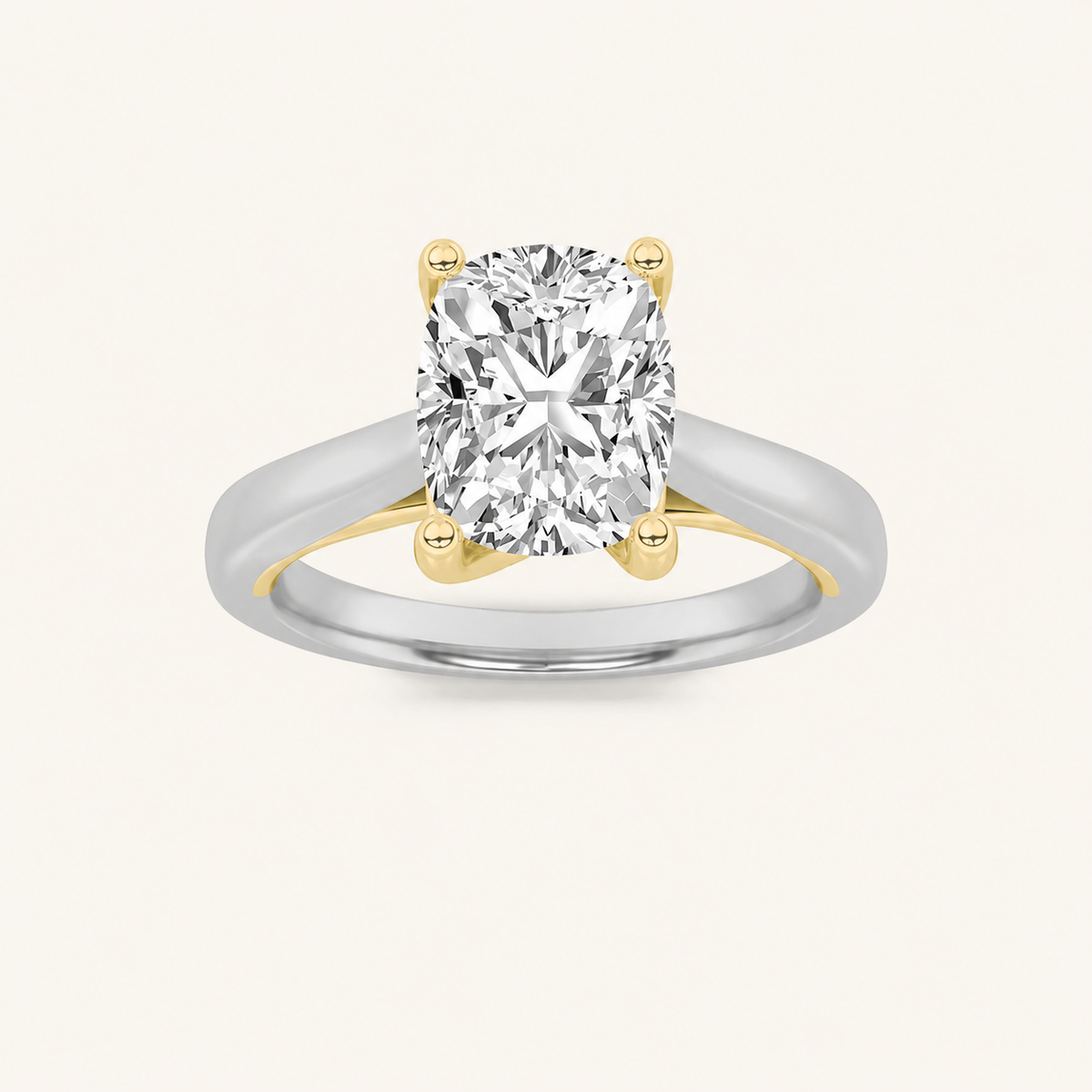 2.5CT Elongated Cushion Cut Lab Grown Diamond Engagement Ring