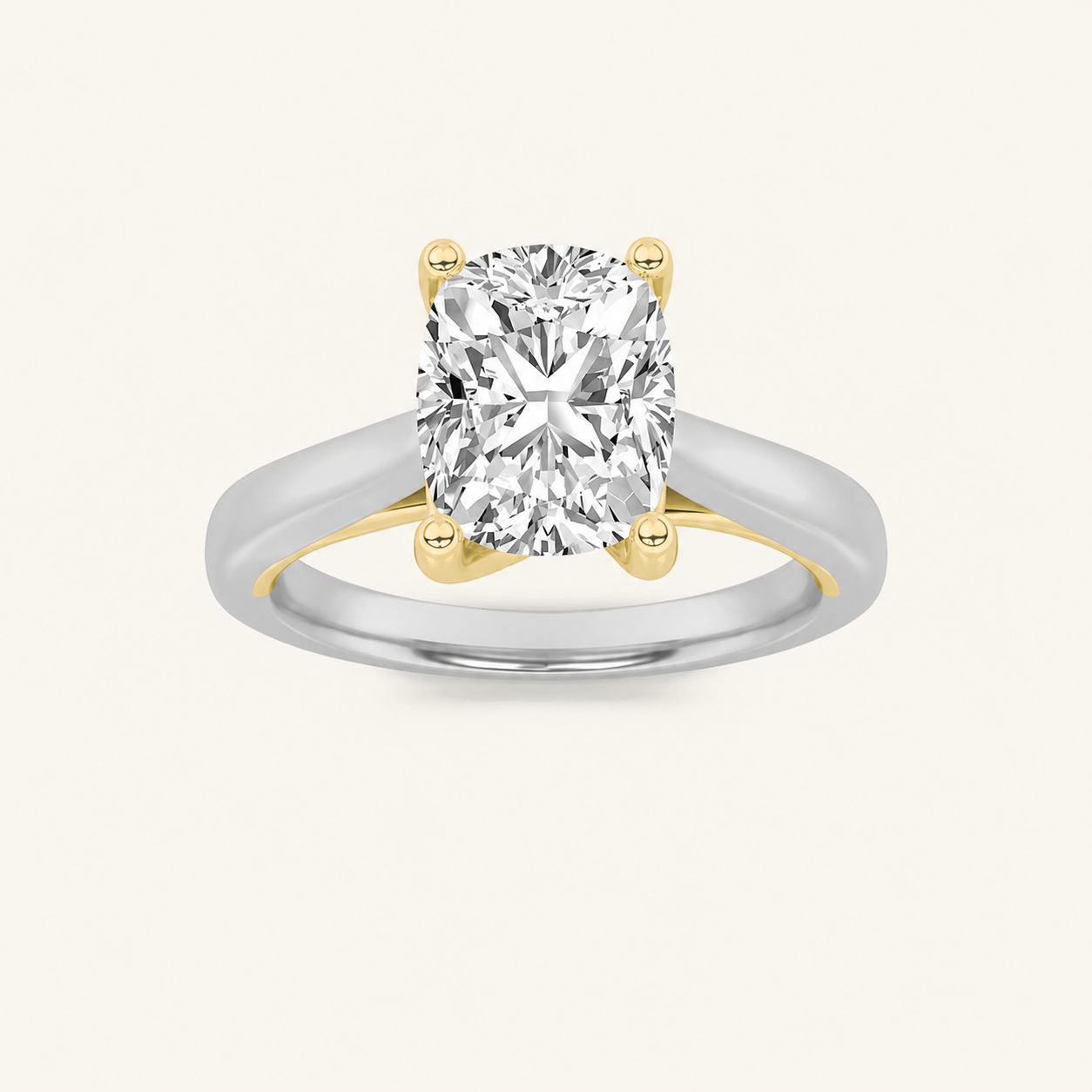 2.5CT Elongated Cushion Cut Lab Grown Diamond Engagement Ring