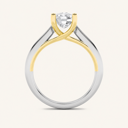 1CT Elongated Cushion Cut Lab Grown Diamond Engagement Ring