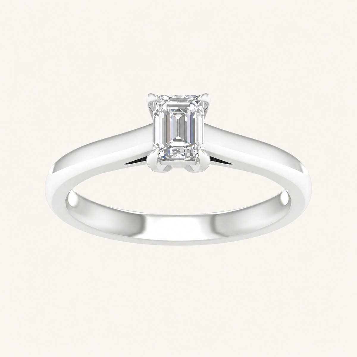 0.50CT Emerald Cut Lab Grown Diamond Solitaire Ring
