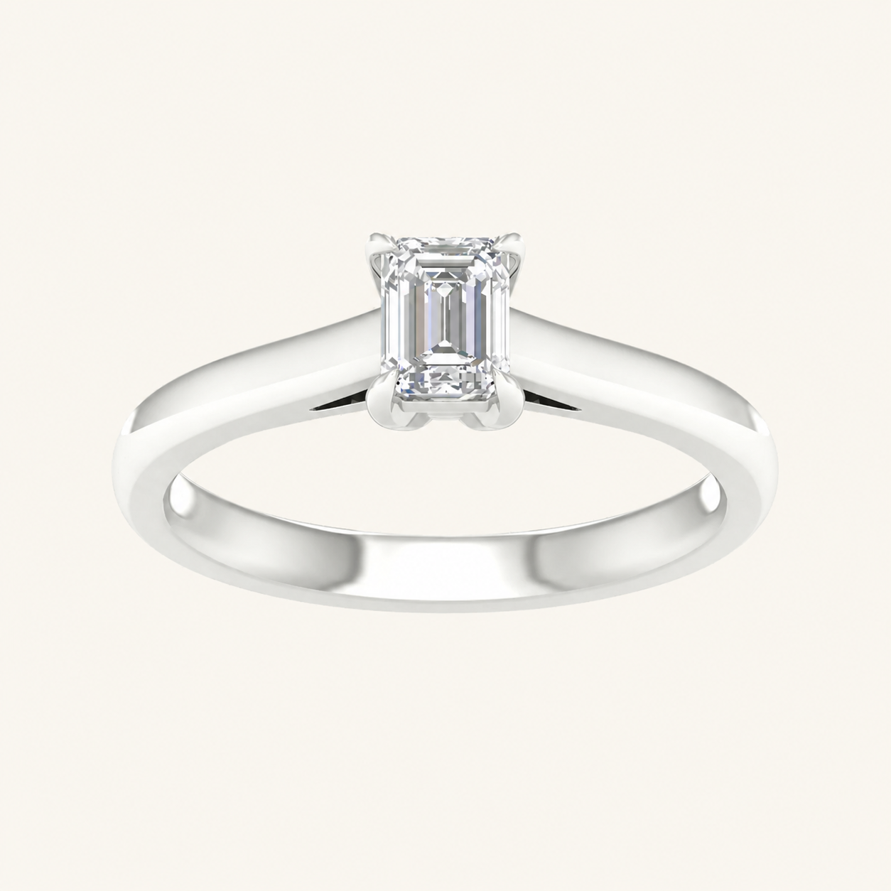 0.50CT Emerald Cut Lab Grown Diamond Solitaire Ring