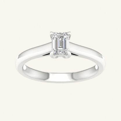 0.50CT Emerald Cut Lab Grown Diamond Solitaire Ring