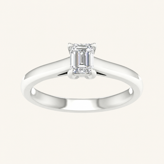 0.50CT Emerald Cut Lab Grown Diamond Solitaire Ring
