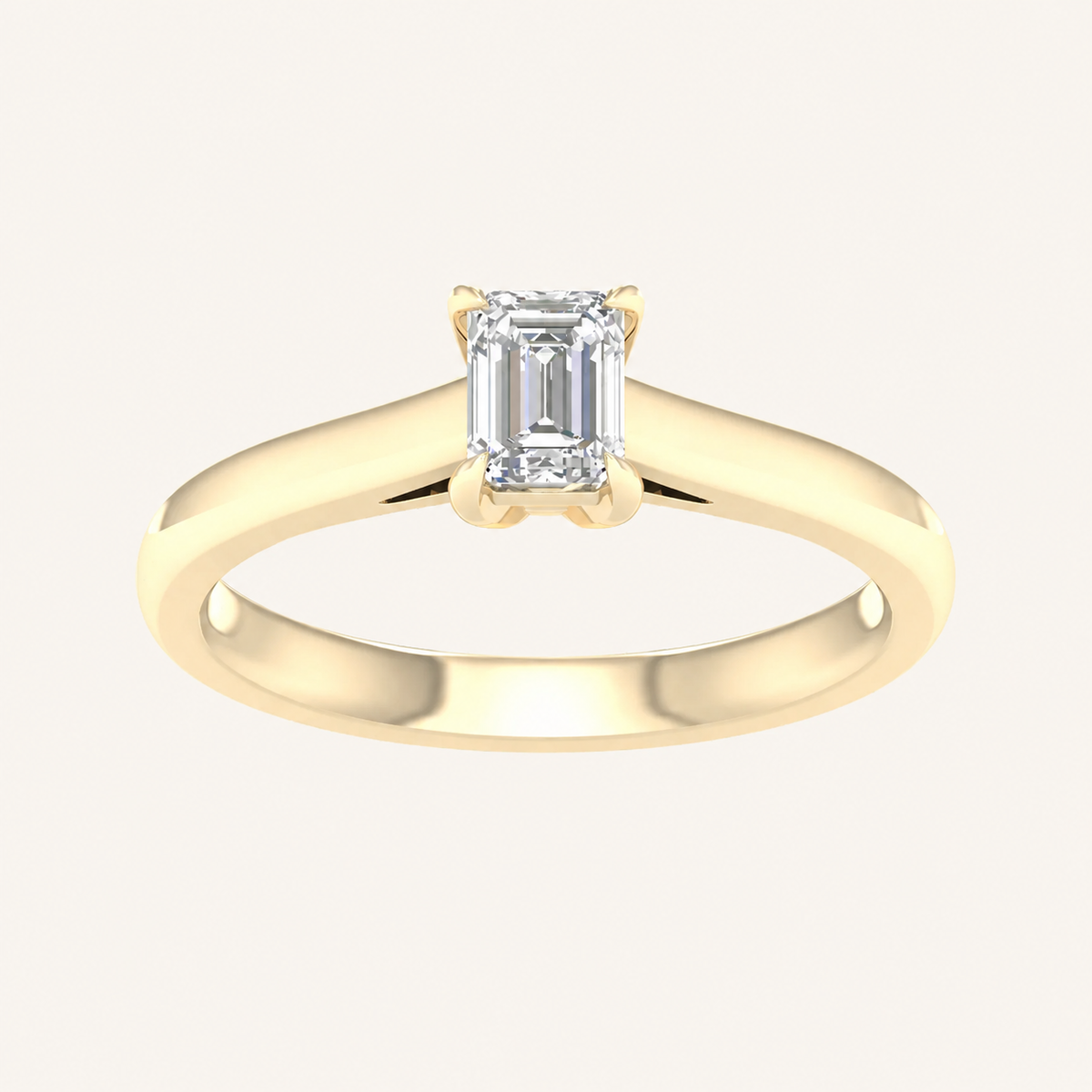 0.50CT Emerald Cut Lab Grown Diamond Solitaire Ring