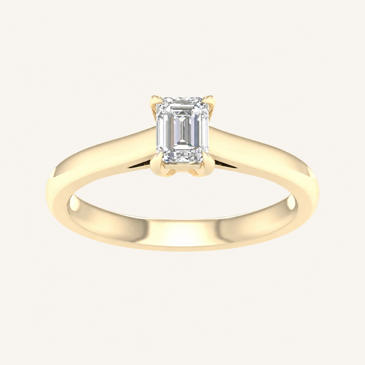 0.50CT Emerald Cut Lab Grown Diamond Solitaire Ring