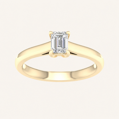 0.50CT Emerald Cut Lab Grown Diamond Solitaire Ring