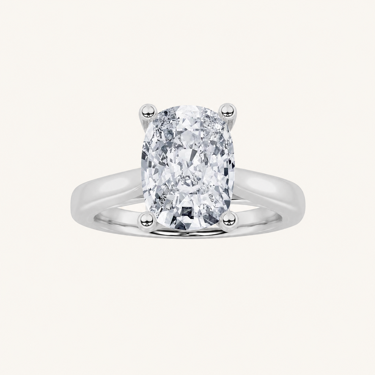 2CT Elongated Cushion Cut Lab Grown Diamond Engagement Ring
