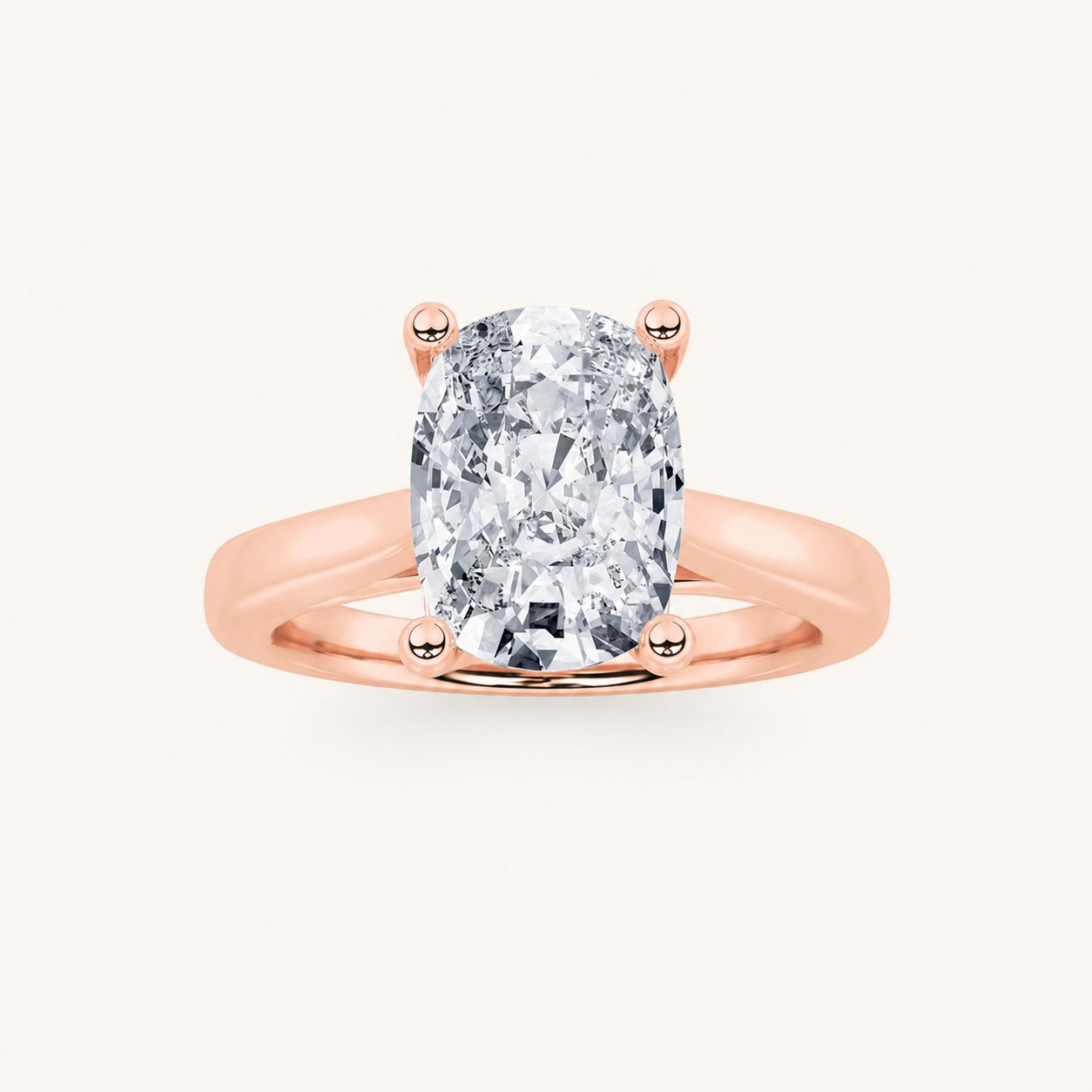 2CT Elongated Cushion Cut Lab Grown Diamond Engagement Ring