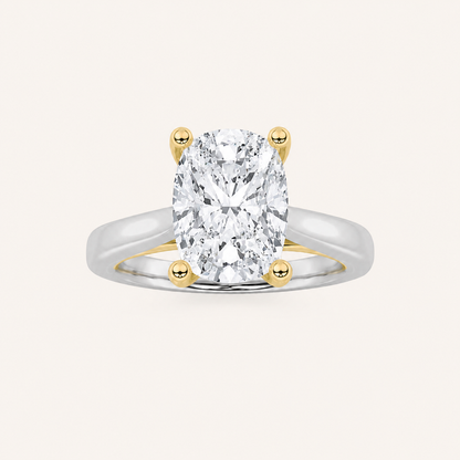 2CT Elongated Cushion Cut Lab Grown Diamond Engagement Ring