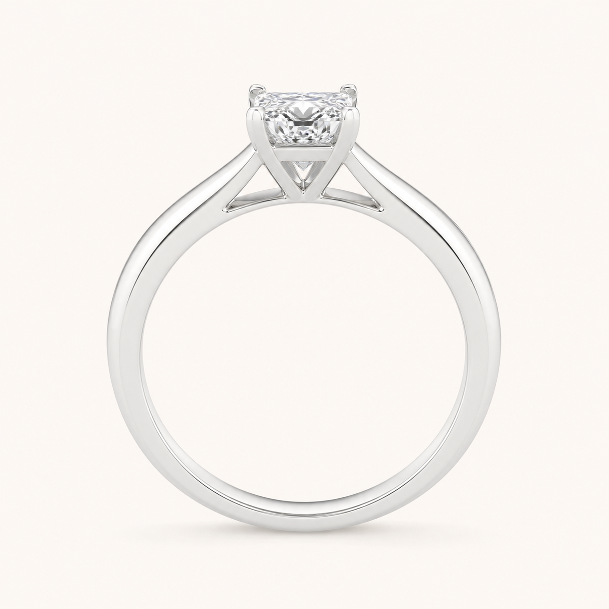 0.50CT Princess Cut Lab Grown Diamond Solitaire Ring