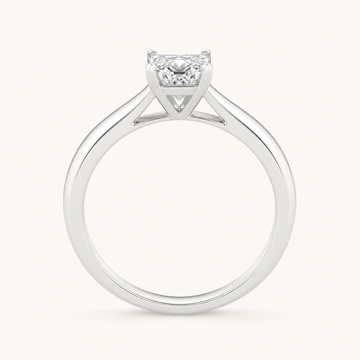 0.50CT Princess Cut Lab Grown Diamond Solitaire Ring