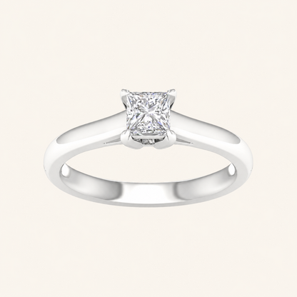 0.50CT Princess Cut Lab Grown Diamond Solitaire Ring