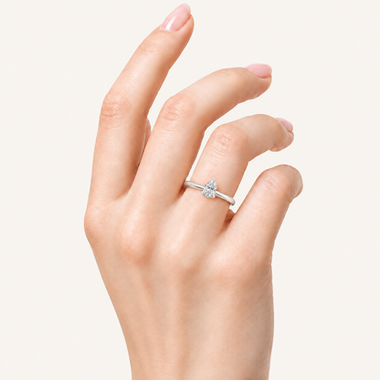 0.50CT Pear Cut Lab Grown Diamond Solitaire Ring