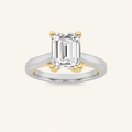 1.5CT Emerald Cut Lab Grown Diamond Engagement Ring