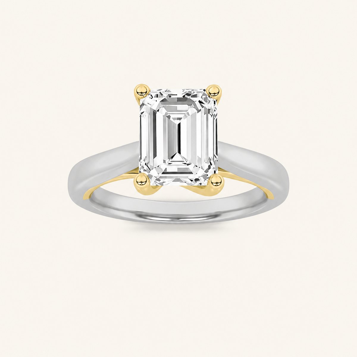 1.5CT Emerald Cut Lab Grown Diamond Engagement Ring