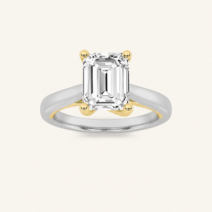 2.5CT Emerald Cut Lab Grown Diamond Engagement Ring
