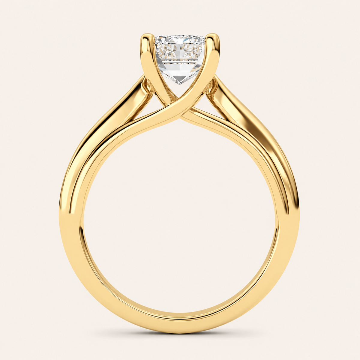 2CT Emerald Cut Lab Grown Diamond Engagement Ring