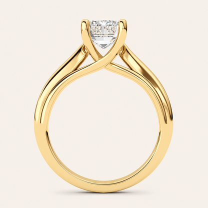 2CT Emerald Cut Lab Grown Diamond Engagement Ring