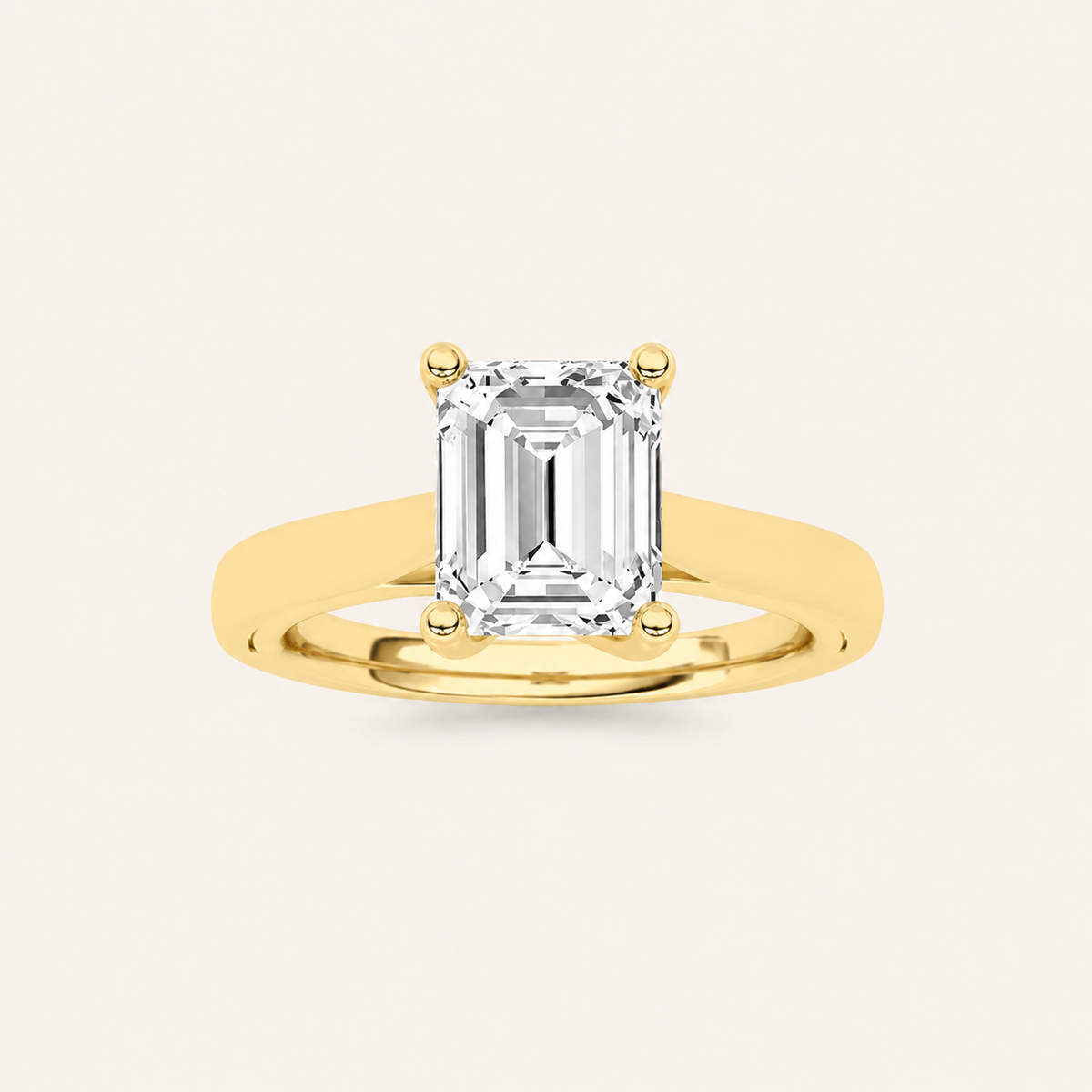 2CT Emerald Cut Lab Grown Diamond Engagement Ring