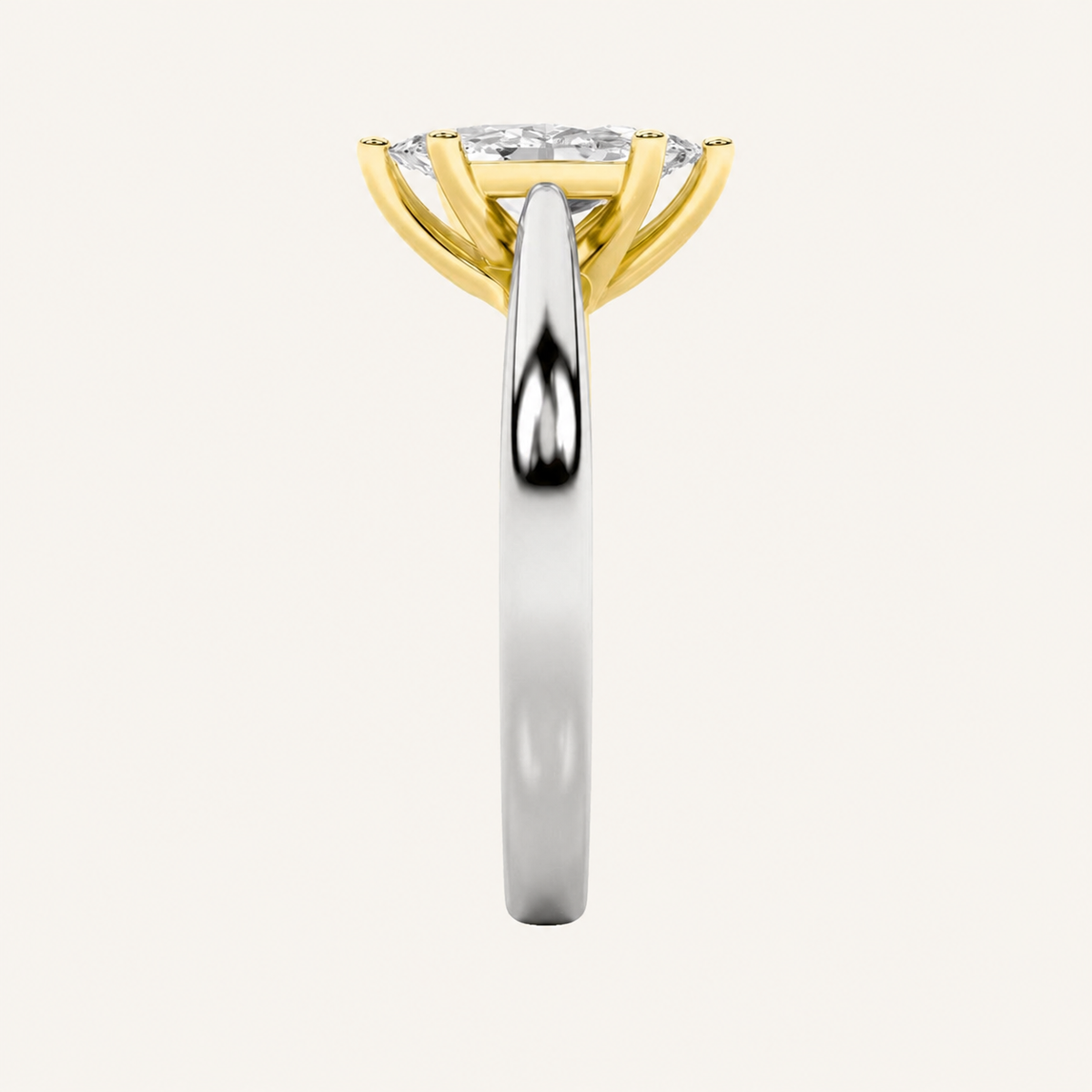 1CT Marquise Cut Lab Grown Diamond Engagement Ring