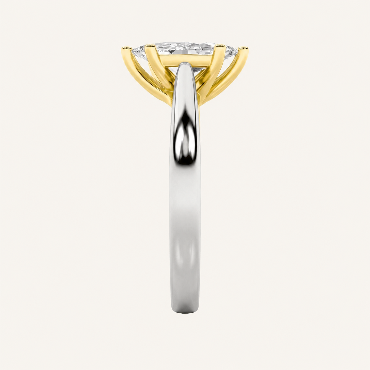 1CT Marquise Cut Lab Grown Diamond Engagement Ring