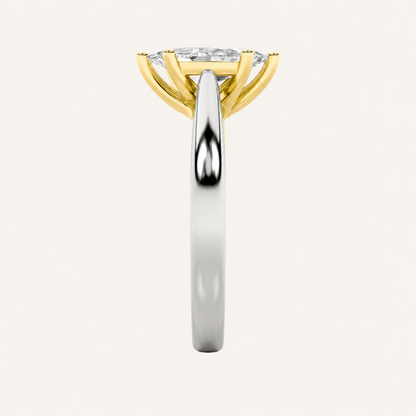 1CT Marquise Cut Lab Grown Diamond Engagement Ring