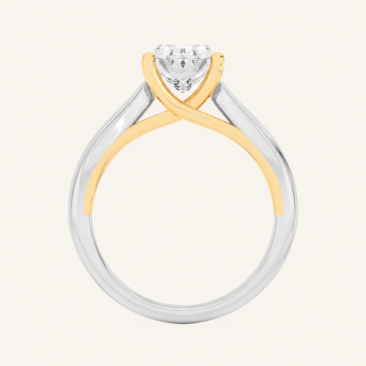 2CT Oval Cut Lab Grown Diamond Engagement Ring