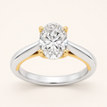 2CT Oval Cut Lab Grown Diamond Engagement Ring