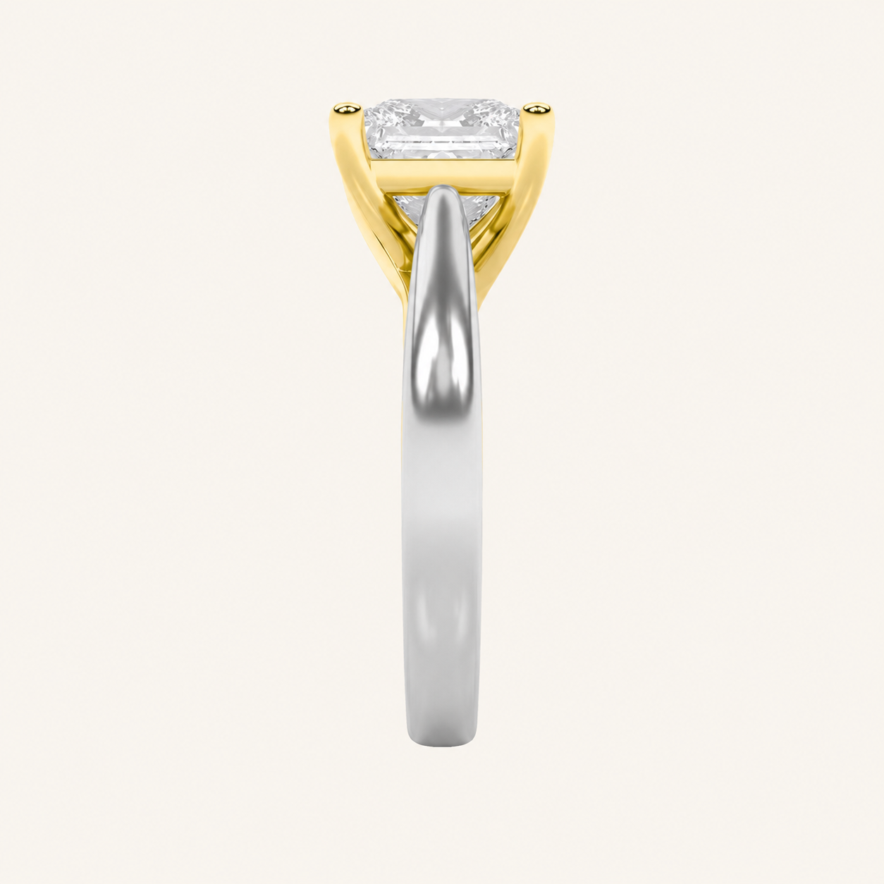 2CT Princess Cut Lab Grown Diamond Engagement Ring